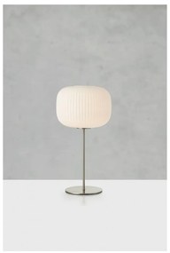 Biała/w kolorze srebra lampa stołowa ze szklanym kloszem (wysokość 50 cm) Sober – Markslöjd