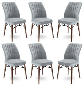 Zestaw krzeseł do jadalni Flex Grey and Brown, 6szt.