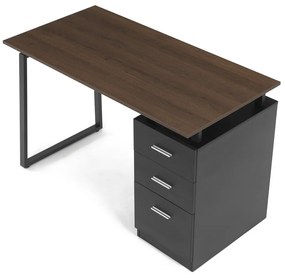 Biurko 3218 OAK, czarne i dębowe