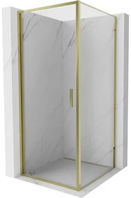Mexen Exo kabina prysznicowa uchylna 75 x 75 cm, transparent, złota - 817-075-075-50-00