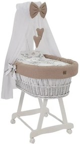 Beżowy Zestaw Łóżeczko Z Baldachimem W4-R35