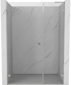 Mexen Lunar-B L drzwi prysznicowe uchylne lewe 135 cm, transparent, nikiel szczotkowany - 832SL-135-050-97-00-L