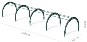 Ogrodowy tunel foliowy FlOO TUNNELS 240 cm, zielony