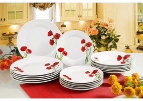 Banquet 18-częściowy zestaw talerzy Red Poppy