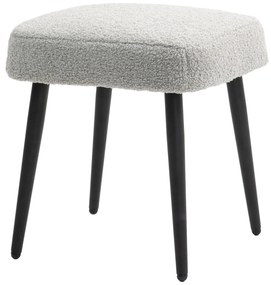 HOMCOM Stołek, Podnóżek, Siedzisko z Wypełnieniem, Wygląd Kaszmiru, Nogi Stalowe, 42 x 42 x 47 cm, Jasnoszary