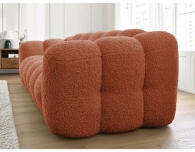 Ceglasta sofa z materiału bouclé 232 cm Hippolyte – Bobochic Paris