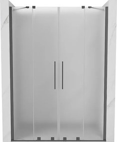 Mexen Velar Duo drzwi prysznicowe rozsuwane 140 cm, szron, gun metal - 871-140-000-32-95