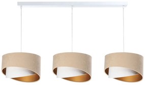 Beżowa potrójna lampa wisząca welurowa - 7X S503 N2-L48
