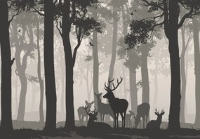 Fototapeta - Jeleń w lesie (196x136 cm)