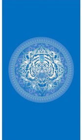 Zestaw plażowy TIGER – ręcznik plażowy 100×180 cm i ponczo 80×145 cm, niebieski