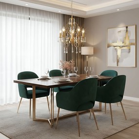 LAMPA SUFITOWA WISZĄCA EBT009-5CP ZŁOTA