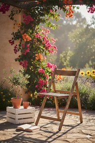 Drewniane składane krzesło ogrodowe buk G4-L20