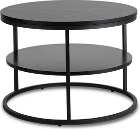 Stolik Kawowy z Półką BEST 70 cm Czarny Nowoczesny