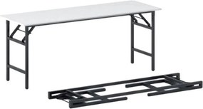 Stół konferencyjny FAST READY, 170x50 cm, czarna podstawa, biały
