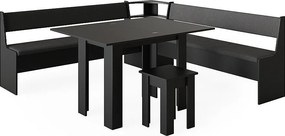 Grupa ławek narożnych czarny 210x210x80 roman