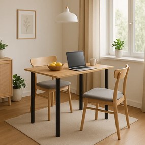 Minimalistyczny stół z wkręcanymi nogami 120x60 dąb craft złoty C4-G88