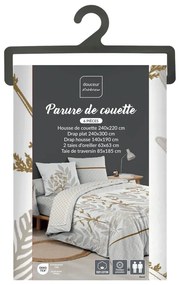 Beżowa bawełniana pościel dwuosobowa z prześcieradłem/6-częściowa 240x220 cm Raoni – douceur d'intérieur