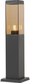 Inteligentna lampa zewnętrzna słupek ciemnoszara z przydymionym szkłem 45 cm z WiFi P45 - Malios