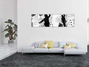 Obraz - Sztuka uliczna - zamieszanie (170x50 cm)