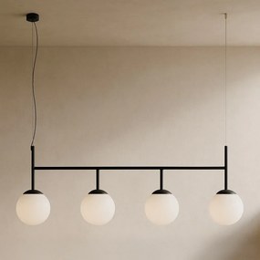 Mleczne klosze, lampa liniowa, cztery białe-mleczne klosze-Faro 4