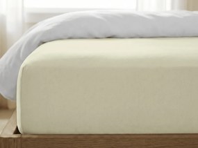 PrzytulneMieszkanie.pl Prześcieradło jersey z lycrą jasno kremowe 180 x 200 cm