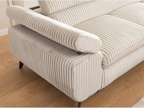 Kremowy sztruksowy narożnik (prawostronny/w kształcie litery L) Marbeya – Ropez