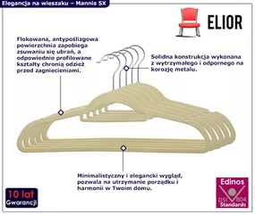Welurowy stylowy komplet wieszaków 60 szt. D4-A17
