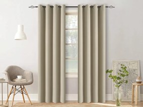 Zasłona OXFORD 140x270 cm, beżowa Zawieszanie: Taśma z wiązaniami