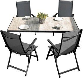 Doppler BERGAMO ACTIVE ogrodowy zestaw mebli 4+1 szary