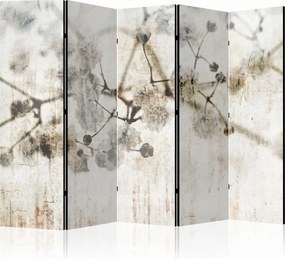 Parawan pokojowy 5-częściowy 225x172 Dwustronny dekoracyjny vintage shabby chic Kremowy Postarzane Kwiaty Wiśni