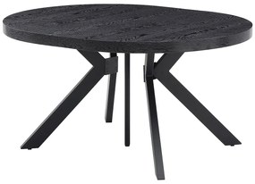 Rozkładany stół jadalniany dla 6-12 osób z MDF i stali - Czarny - KOMONI