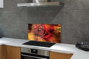 Panel szklany do Kuchni Malarski Obraz Róży