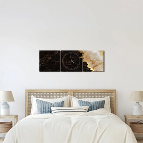 Obraz - Marmur (z zegarem) (90x30 cm)