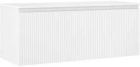 Mexen Rivel szafka łazienkowa podumywalkowa 120 cm z blatem, 1 szuflada, ryflowana , biała mat - 91A20-12047-1-BFC01