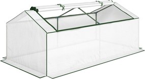 Outsunny Szklarnia z oknem, folia siatkowa PE, mrozoodporna folia szklarniowa, cieplarnia 180 x 90 x 70 cm Biały | Aosom PL
