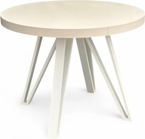 Stół kaszmir okrągły rozkładany 110/210 cm NOGI białe industrial