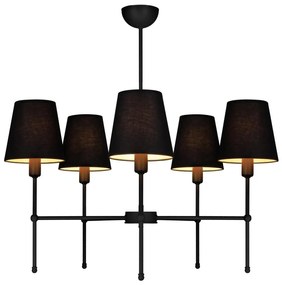 Żyrandol na pręcie MADELA 5xE14/40W/230V czarny
