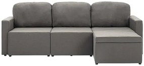 Rozkładana sofa modułowa taupe tkanina - Lanpara 4Q