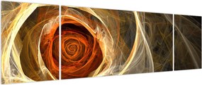 Obraz - Abstrakcyjne róże w ognistych kolorach (170x50 cm)
