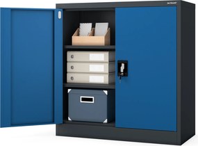 Szafka biurowa na dokumenty Beata 90x40x93 cm antracyt/niebieski