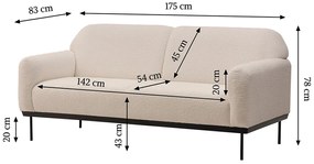 Kremowa designerska sofa ANDERSON