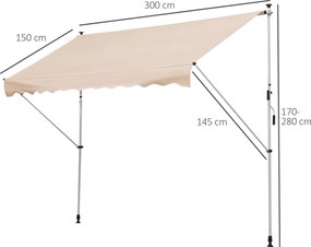 Outsunny markiza markiza zaciskowa osłona przeciwsłoneczna