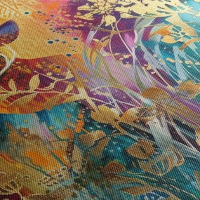 Obraz - Abstrakcyjny obraz natury (z zegarem) (90x30 cm)