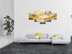 Obraz - Góry, akwarela (125x70 cm)