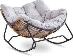 Fotel Bujany Ogrodowy ELTON na Płozach Szary Nowoczesny