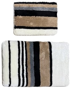 Brązowo-kremowe dywaniki łazienkowe zestaw 2 szt. 60x100 cm Steingra – Foutastic