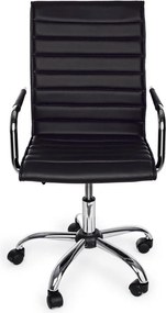 Czarne krzesło biurowe z imitacji skóry Perth – Yes Everyday