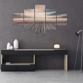 Obraz - Molo o zachodzie słońca (125x70 cm)