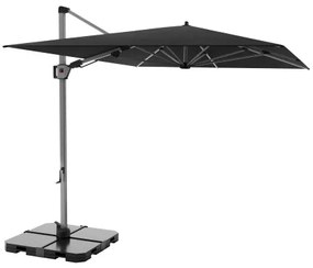 KNIRPS 320 x 320 cm - luksusowy wahadłowy parasol ogrodowy z drążkiem bocznym : Kolor parasola Knirps - Czarny