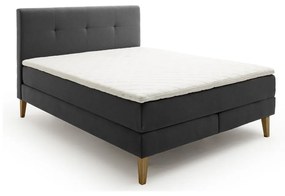 Antracytowe łóżko boxspring 180x200 cm Stockholm – Meise Möbel